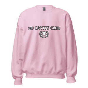 No Cavity Club Sweatshirt, Lux Font- Black and White Design