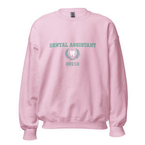 Dental Assistant 90210 Collegiate Green & Pink Sweatshirt