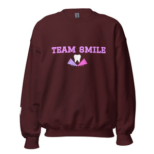 
            
                Load image into Gallery viewer, Team Smile Sweatshirt Pink and Lavender Collegiate Design
            
        