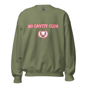 No Cavity Club Sweatshirt, Varsity Letters - Red and Pink Design