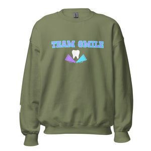 Team Smile Sweatshirt Turquoise and Purple Collegiate Design
