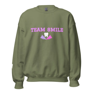 
            
                Load image into Gallery viewer, Team Smile Sweatshirt Pink and Lavender Collegiate Design
            
        