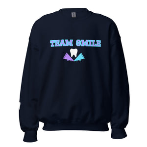 Team Smile Sweatshirt Turquoise and Purple Collegiate Design