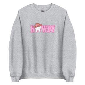 
            
                Load image into Gallery viewer, Howdy Cowgirl Tooth Brown Hat Sweatshirt Pink Design
            
        