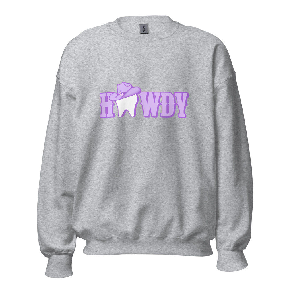 Howdy Cowgirl Tooth Lavender Hat Sweatshirt Lavender Design