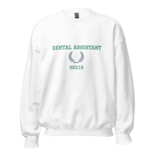 Dental Assistant 90210 Collegiate Green & Pink Sweatshirt