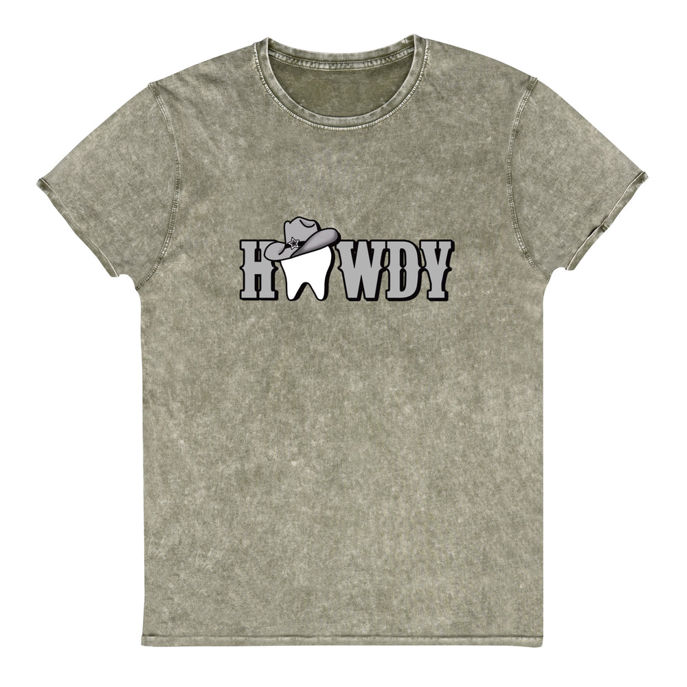 Howdy Tooth Cowgirl Hat- Denim T-Shirt