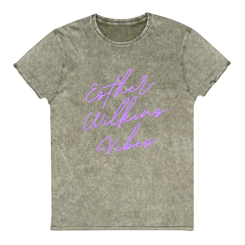 
            
                Load image into Gallery viewer, Esther Wilkins Vibes Denim T-Shirt
            
        