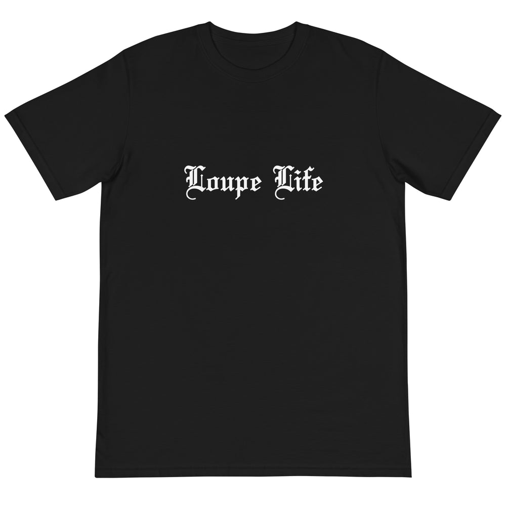 
            
                Load image into Gallery viewer, Loupe Life - Organic Black T-Shirt
            
        