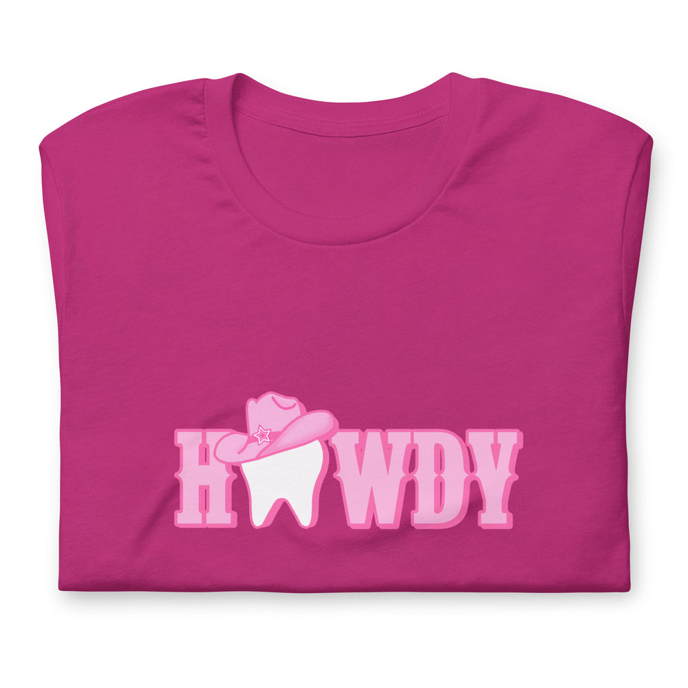 Howdy Cowgirl  Pink Hat T-Shirt Pink Design