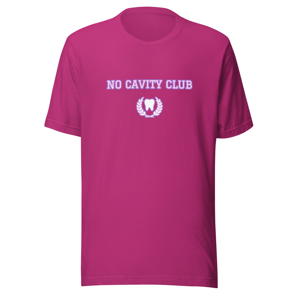 No Cavity Club T-Shirt, Varsity Letters-  Lavender and Pink Design