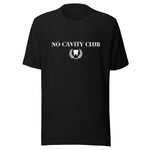No Cavity Club T-Shirt Lux Font, White and Black Design