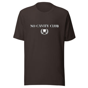 
            
                Load image into Gallery viewer, No Cavity Club T-Shirt Lux Font, White and Black Design
            
        