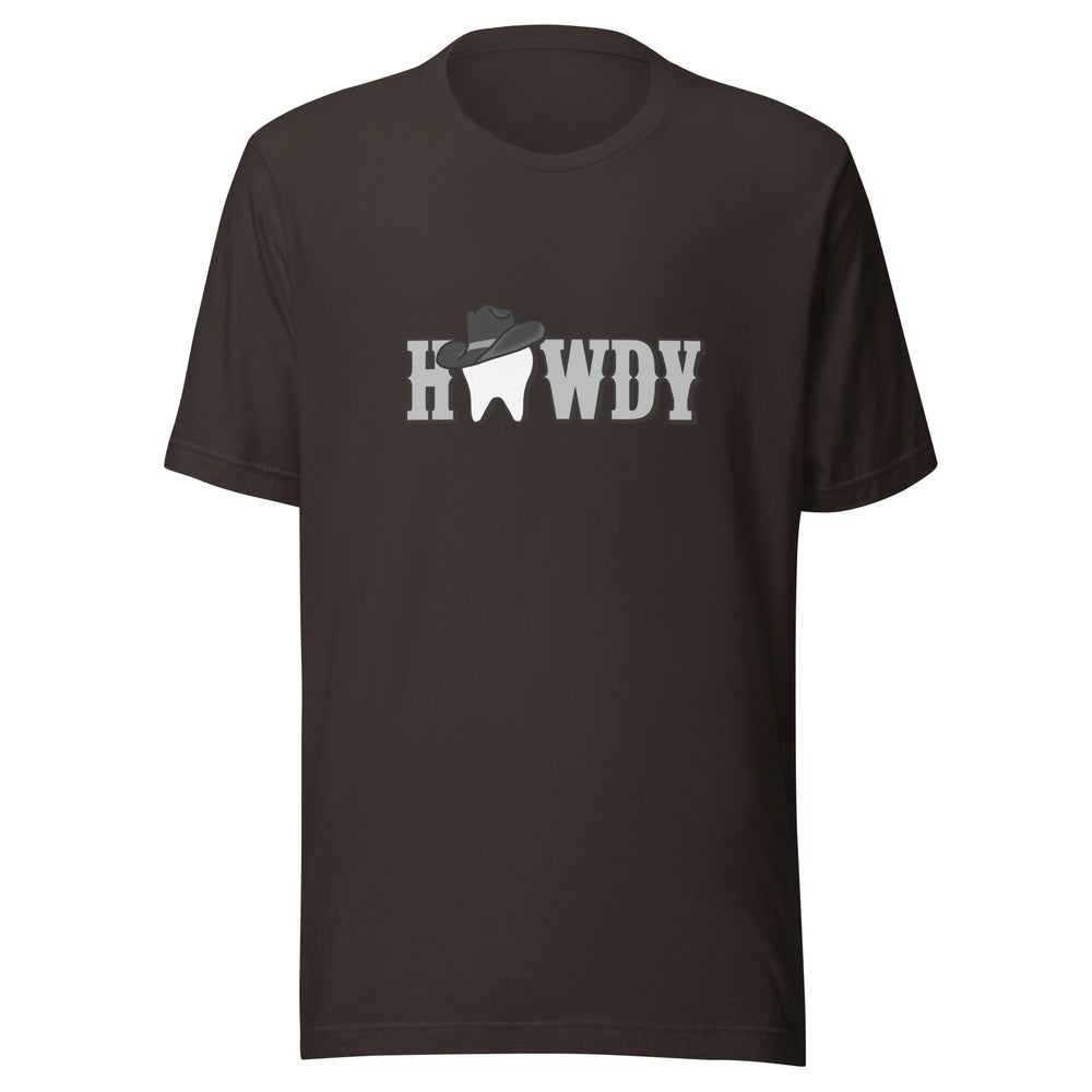 Howdy Tooth Cowboy Hat T-Shirt Black Design