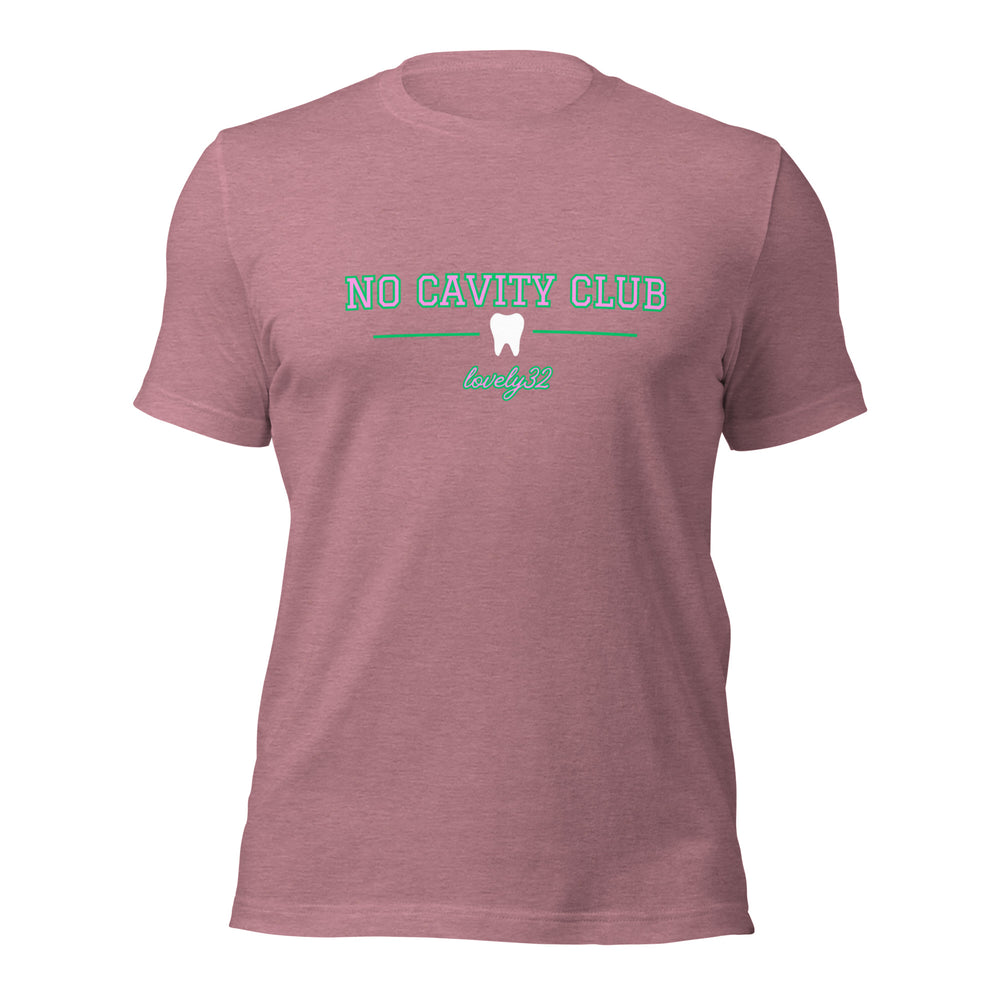No Cavity Club T-Shirt Varsity Letters- Pink & Green Design