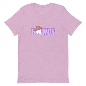 Howdy Cowgirl Tooth Brown Hat T-Shirt Lavender Design