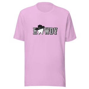 Howdy Tooth Cowboy Hat T-Shirt Black Design