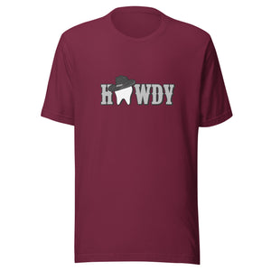 Howdy Tooth Cowboy Hat T-Shirt Black Design