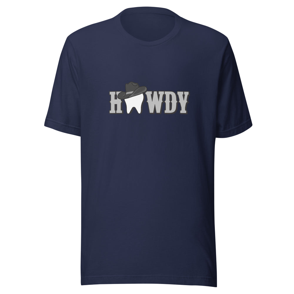 Howdy Tooth Cowboy Hat T-Shirt Black Design