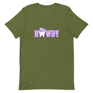 
            
                Load image into Gallery viewer, Howdy Cowgirl Tooth Lavender Hat T-Shirt Lavender Design
            
        