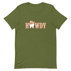 Howdy Tooth Cowgirl Hat T-Shirt Brown Design