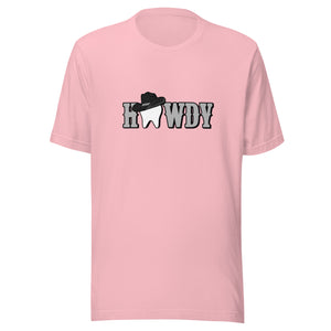 Howdy Tooth Cowboy Hat T-Shirt Black Design