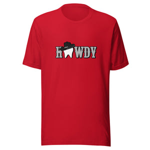 Howdy Tooth Cowboy Hat T-Shirt Black Design