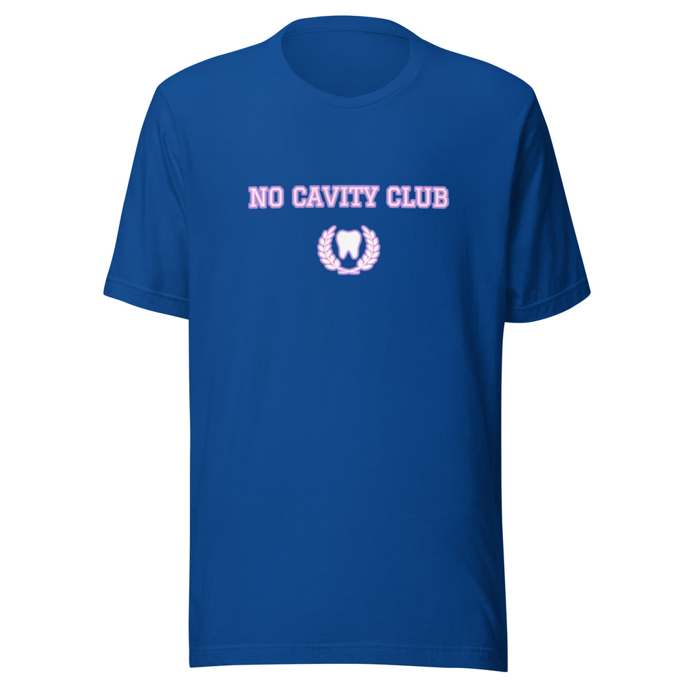 No Cavity Club T-Shirt, Varsity Letters- Lavender and Pink Design