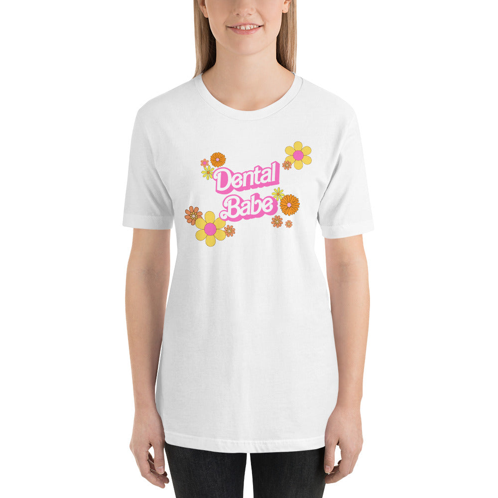 
            
                Load image into Gallery viewer, Dental Babe Retro Floral Unisex T-Shirt
            
        