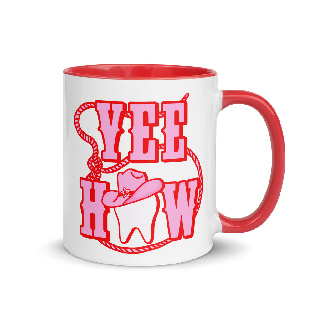 
            
                Load image into Gallery viewer, Yea Haw Cowgirl Tooth Mug with Color Inside
            
        