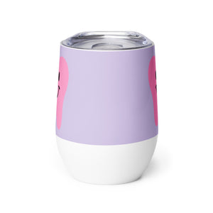 Pink Happy Tooth Wine Tumbler in Lavender