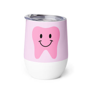 
            
                Load image into Gallery viewer, Pink Happy Tooth Wine Tumbler - Light Pink
            
        