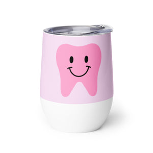 
            
                Load image into Gallery viewer, Pink Happy Tooth Wine Tumbler - Light Pink
            
        