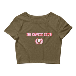 No Cavity Club Women’s Crop Tee Red and Pink Design