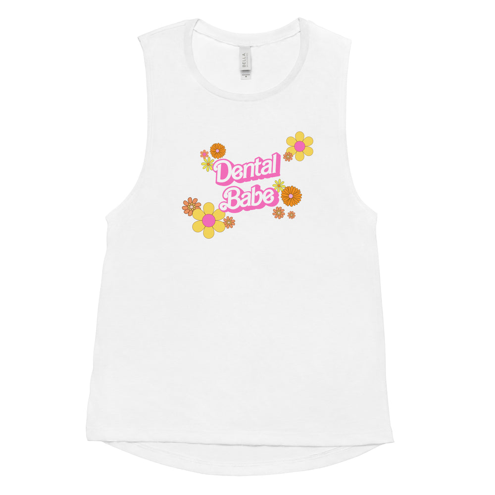 
            
                Load image into Gallery viewer, Dental Babe Retro Floral Ladies’ Muscle Tank
            
        