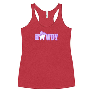 Howdy Tooth Cowgirl Women's Racerback Tank- Lavender Design