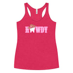 Howdy Tooth Cowgirl Women's Racerback Tank- Pink Design
